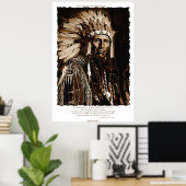 Lakota Chieftain Art en Native American Poem Poster (Thuiskantoor)