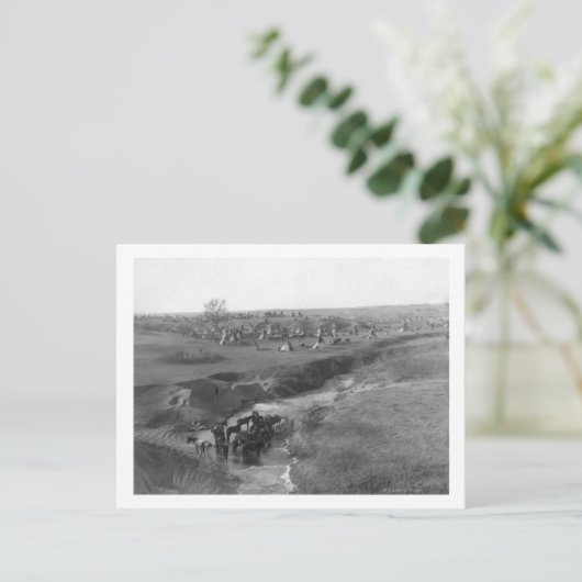 Lakota Indiaas kamp op de witte klei Briefkaart (Staand voorkant)