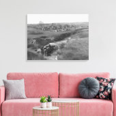 Lakota Indiaas kamp op de witte klei Canvas Afdruk (Insitu (Woonkamer))