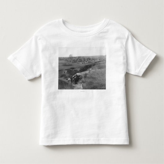 Lakota Indiaas kamp op de witte klei Kinder Shirts (Voorkant)