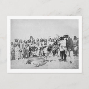 Lakota Indians die foto's van vee maken Briefkaart