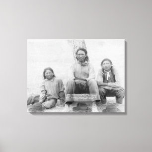 Lakota Indische tieners in het Western dress Canvas Afdruk