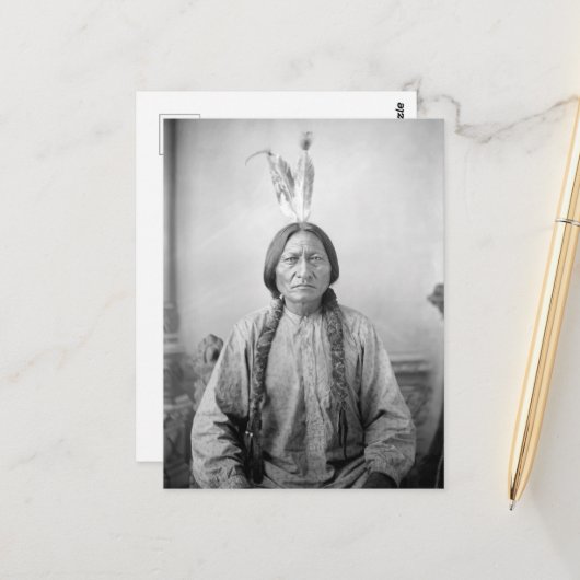 Lakota leider Sitting Bull Indiaanse Indiaan Briefkaart (Voorkant / Achterkant in situ)