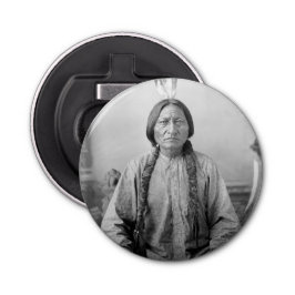Lakota leider Sitting Bull Indiaanse Indiaan Button Flesopener