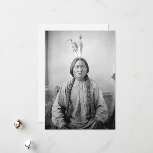 Lakota leider Sitting Bull Indiaanse Indiaan Feestdagenkaart (Voorkant / Achterkant in situ)
