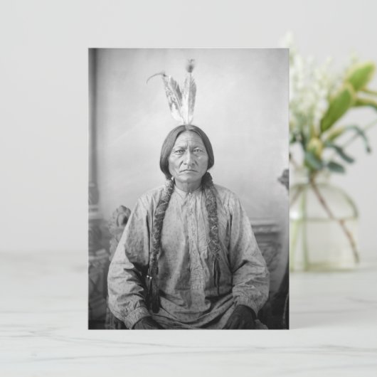 Lakota leider Sitting Bull Indiaanse Indiaan Feestdagenkaart (Staand voorkant)