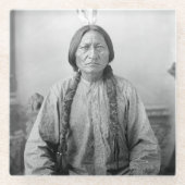 Lakota leider Sitting Bull Indiaanse Indiaan Glazen Onderzetter (Voorkant)