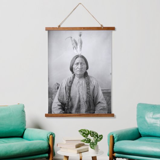 Lakota leider Sitting Bull Indiaanse Indiaan Hangend Wandkleed (Woonkamer)