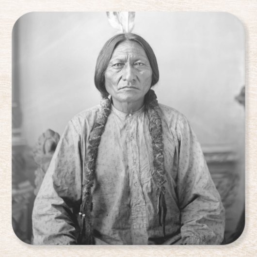 Lakota leider Sitting Bull Indiaanse Indiaan Kartonnen Onderzetters (Voorkant)