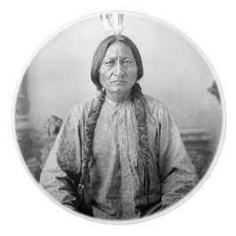 Lakota leider Sitting Bull Indiaanse Indiaan Keramische Knop