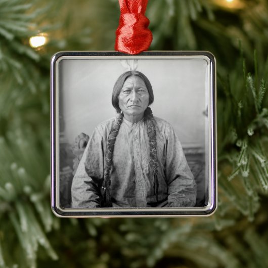 Lakota leider Sitting Bull Indiaanse Indiaan Metalen Ornament (Boom)