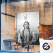 Lakota leider Sitting Bull Indiaanse Indiaan Raamsticker (Cafe Raam)