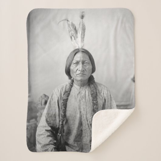 Lakota leider Sitting Bull Indiaanse Indiaan Sherpa Deken (Voorkant)