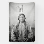 Lakota leider Sitting Bull Indiaanse Indiaan Spandoek (Verticaal)