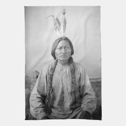 Lakota leider Sitting Bull Indiaanse Indiaan Theedoek (Verticaal)