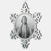 Lakota leider Sitting Bull Indiaanse Indiaan Tin Sneeuwvlok Ornament (Rechts)
