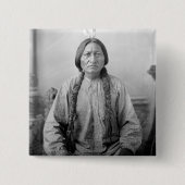 Lakota leider Sitting Bull Indiaanse Indiaan Vierkante Button 5,1 Cm (Voorkant)