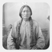 Lakota leider Sitting Bull Indiaanse Indiaan Vierkante Sticker (Voorkant)