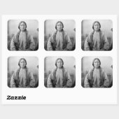 Lakota leider Sitting Bull Indiaanse Indiaan Vierkante Sticker (Vel)
