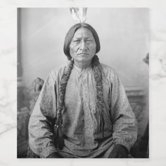 Lakota leider Sitting Bull Indiaanse Indiaan Wijn Etiket (Enkel label)