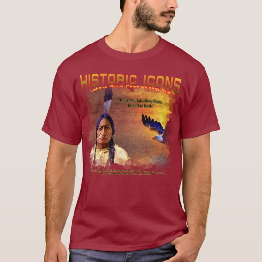 Lakota Sioux Chief Sitting Bull schilderde T-Shirt (Voorkant)