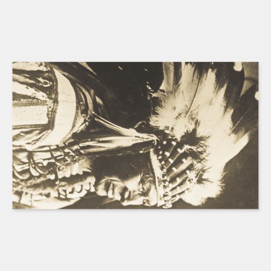Lakota Sioux Chief White Swan Rechthoekige Sticker (Voorkant)