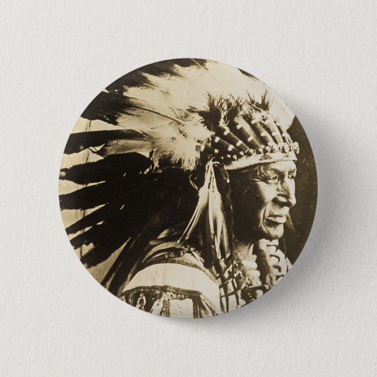 Lakota Sioux Chief White Swan Ronde Button 5,7 Cm (Voorkant)
