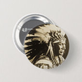Lakota Sioux Chief White Swan Ronde Button 5,7 Cm (Voorkant /achterkant)