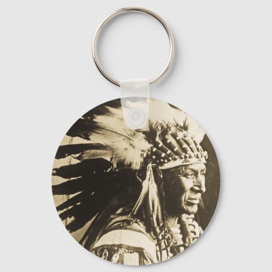 Lakota Sioux Chief White Swan Sleutelhanger (Voorkant)