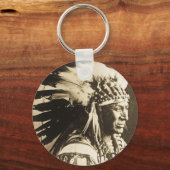 Lakota Sioux Chief White Swan Sleutelhanger (Voorkant)