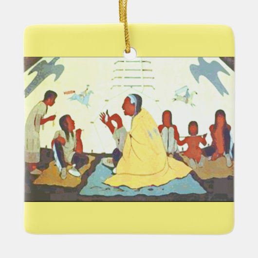 Lakota Storyteller-versiering Keramisch Ornament (Voorkant)