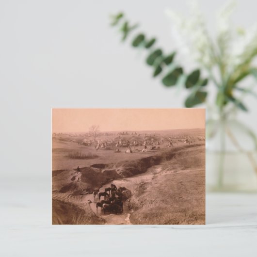 Lakota Tipi Camp Briefkaart (Staand voorkant)