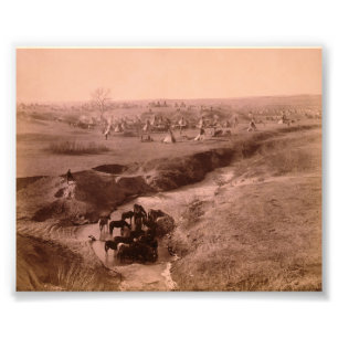 Lakota Tipi Camp Fotouitbreiding Foto Afdruk