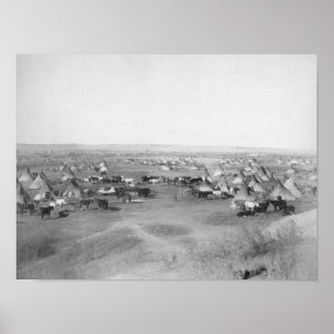 Lakota "vijandig Indiaas kamp" Foto Poster