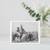 Lakota Vrouwen met zuigelingen en Man op Horseback Briefkaart (Staand voorkant)