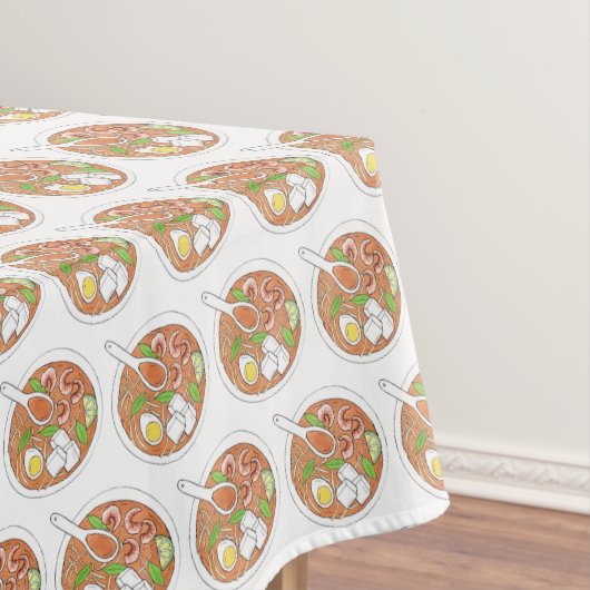 Laksa Spicy Maleisië Coconut Noodle Food Tafelkleed (Voorbeeld)