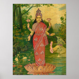 Lakshmi by Raja Ravi Varma Poster