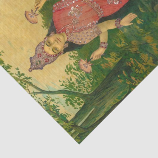 Lakshmi by Raja Ravi Varma Tissuepapier (Detail)