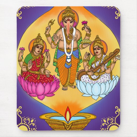 Lakshmi Ganesh Mouse Pad Muismat (Voorkant)