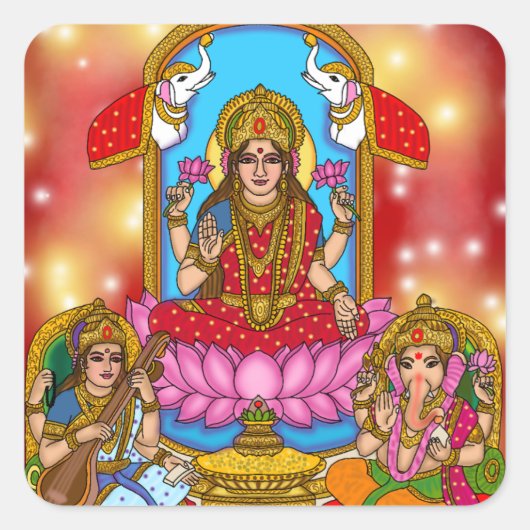 Lakshmi Ganesh Sticker (Voorkant)