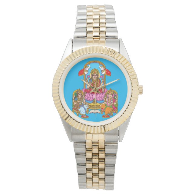 Lakshmi Ganesh wandklok Horloge (Voorkant)