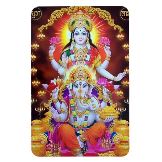 Lakshmi & Ganesha magneet (Verticaal)