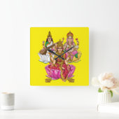 Lakshmi Ganesha Wall Clock Vierkante Klok (Huis)