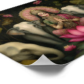 Lakshmi Goddess Art Print: Hindoe Lotus Olifanten Poster (Hoek)