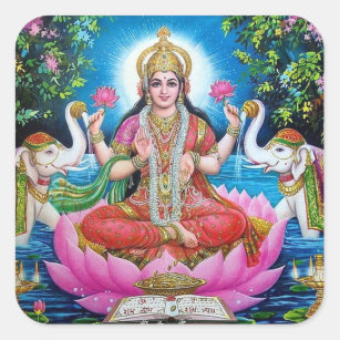 Lakshmi Goddess Large Square Sticker