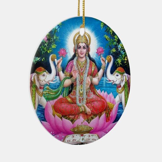 Lakshmi Goddess of Love, Prosperity, and Wealth Keramisch Ornament (Rechts)