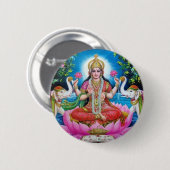Lakshmi Goddess of Love, Prosperity, and Wealth Ronde Button 5,7 Cm (Voorkant /achterkant)
