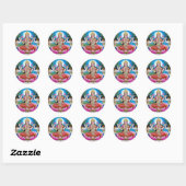 Lakshmi Goddess of Love, Prosperity, and Wealth Ronde Sticker (Vel)