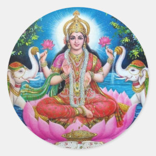 Lakshmi Goddess of Love, Prosperity, and Wealth Ronde Sticker