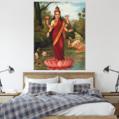 Lakshmi Goddess of Wealth Fortune and Provoorspoed Canvas Afdruk (Insitu (Slaapkamer))